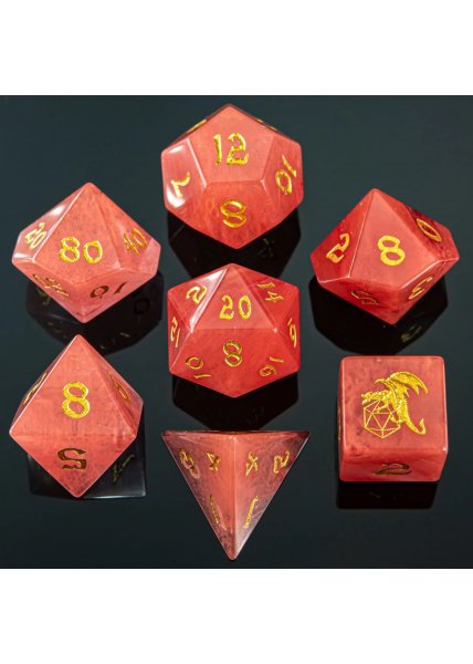 Dragon's Hoard Gemstone Dice - Watermelon Tourmaline